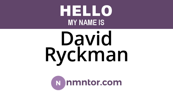 David Ryckman