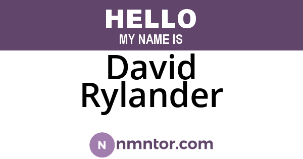 David Rylander