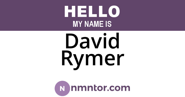 David Rymer