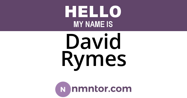 David Rymes
