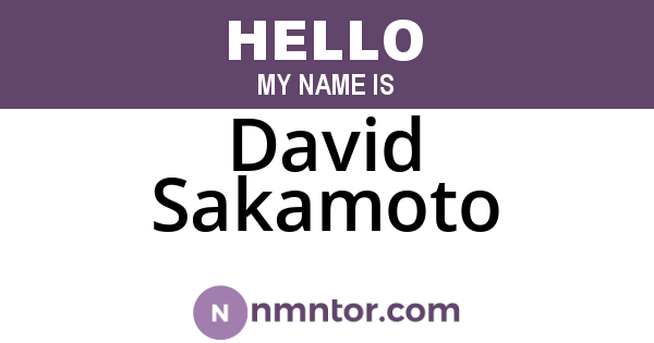 David Sakamoto