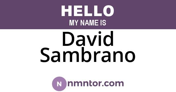 David Sambrano