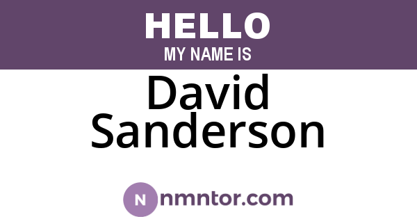 David Sanderson