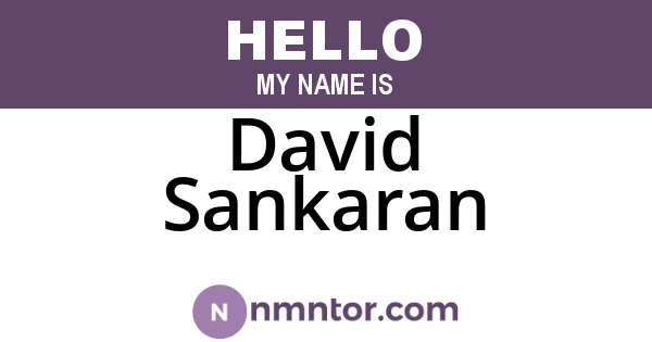 David Sankaran