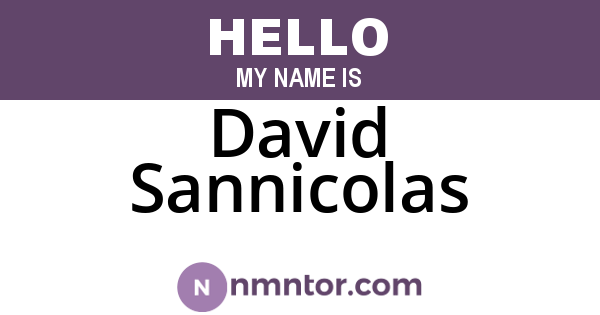 David Sannicolas