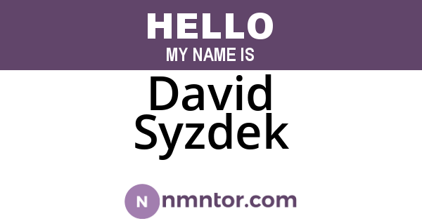 David Syzdek