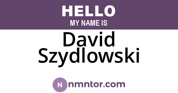 David Szydlowski