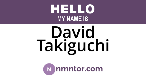David Takiguchi