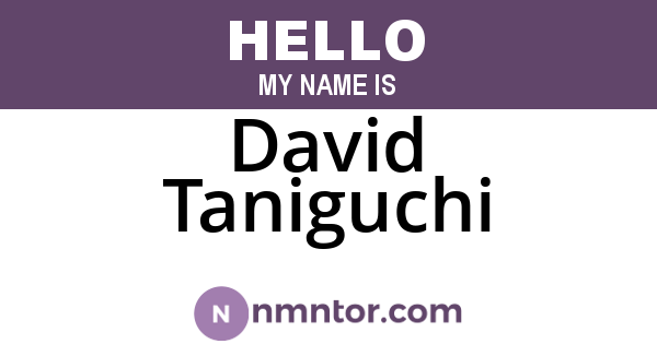 David Taniguchi