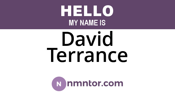 David Terrance