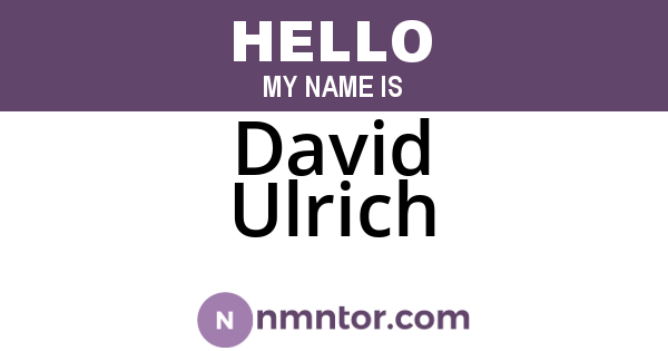 David Ulrich