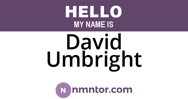 David Umbright