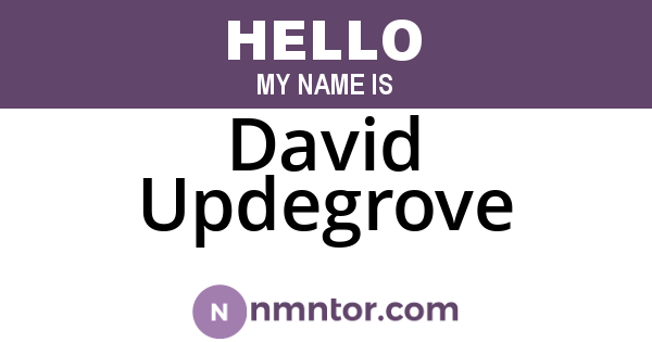 David Updegrove