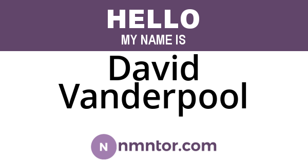 David Vanderpool