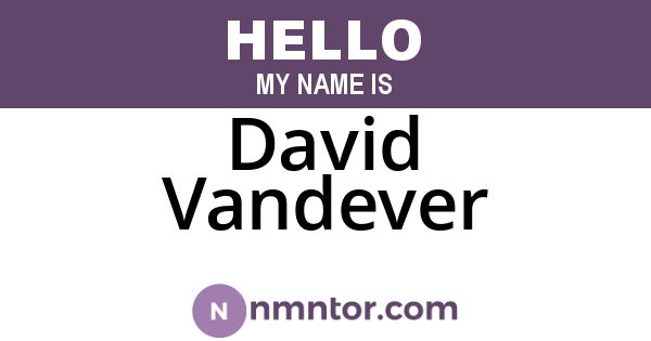 David Vandever