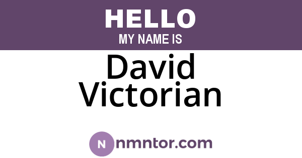 David Victorian