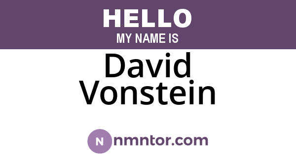 David Vonstein