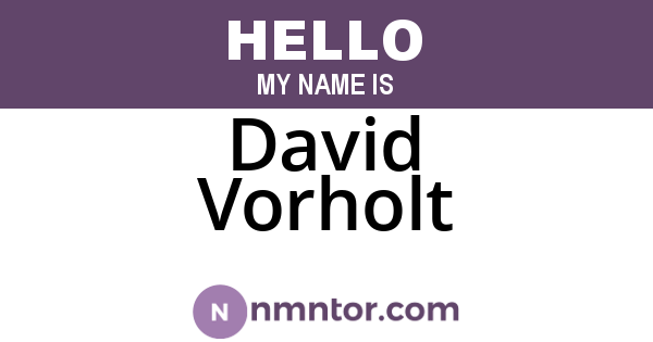 David Vorholt