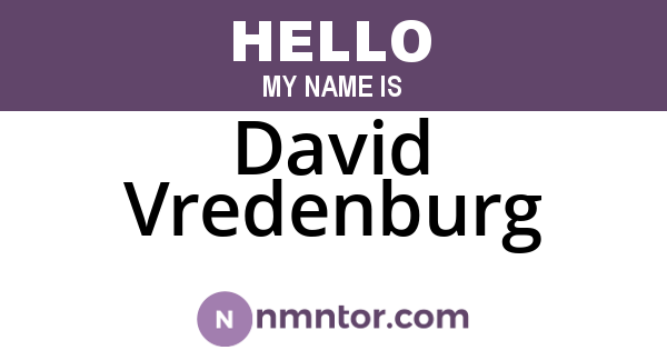 David Vredenburg