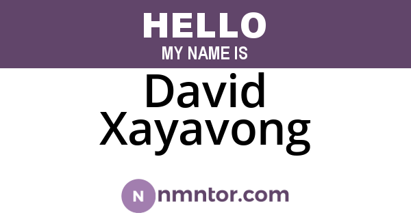 David Xayavong