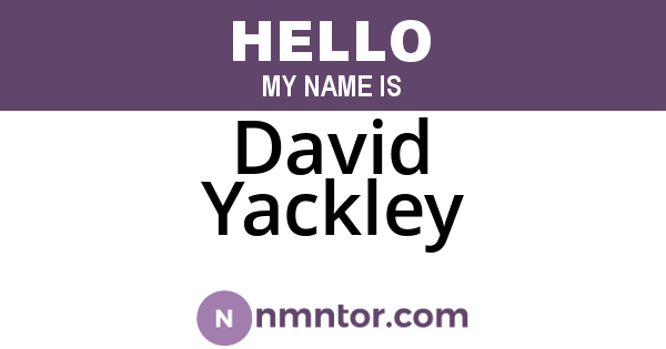 David Yackley