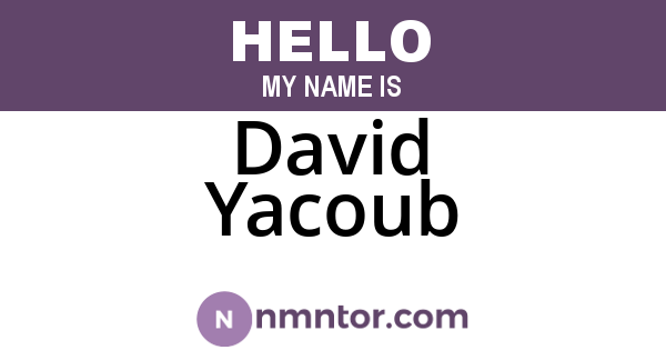David Yacoub