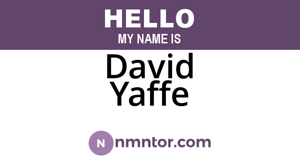 David Yaffe