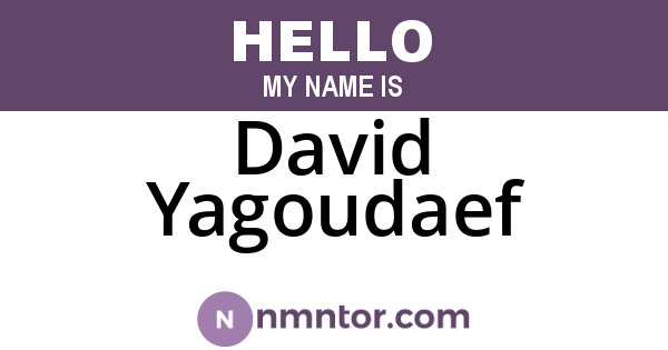 David Yagoudaef