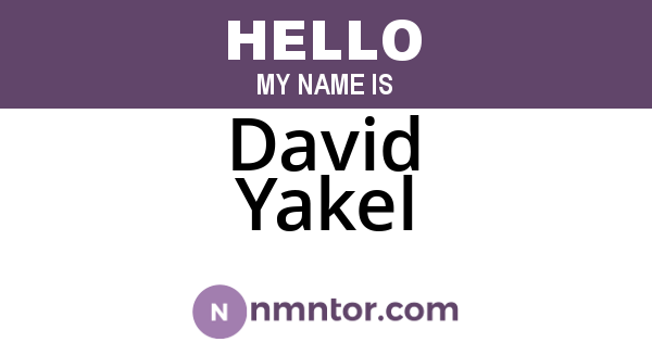 David Yakel