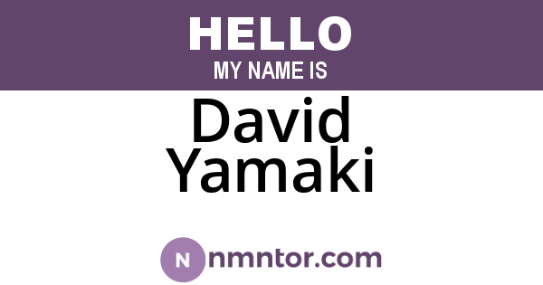David Yamaki