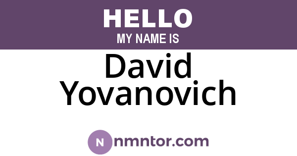 David Yovanovich