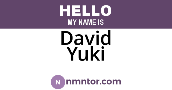 David Yuki