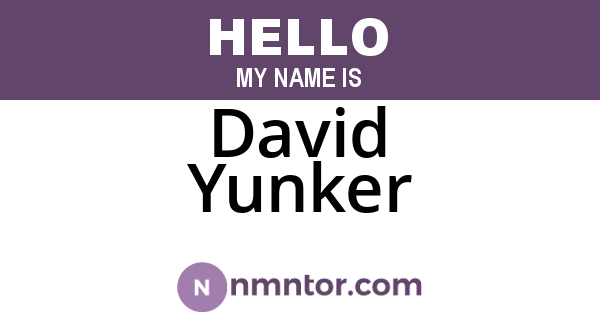 David Yunker