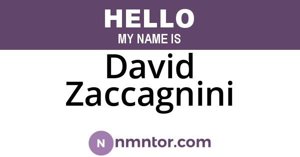 David Zaccagnini