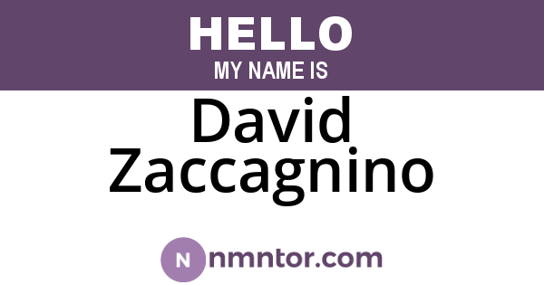 David Zaccagnino
