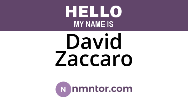 David Zaccaro