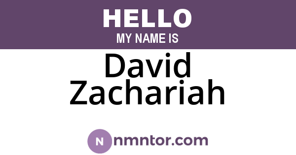 David Zachariah