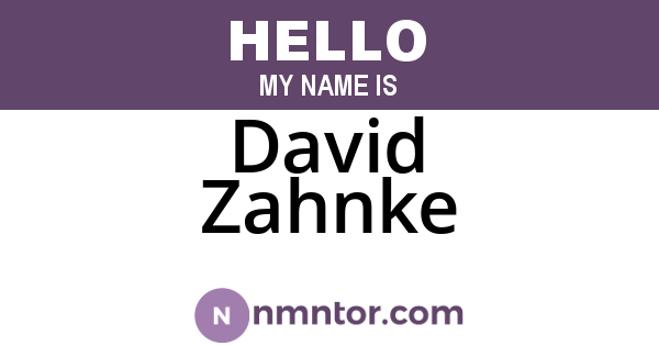 David Zahnke