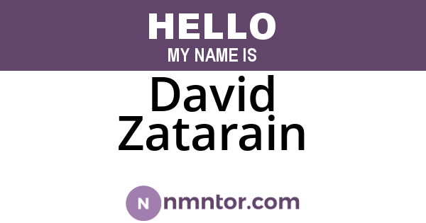 David Zatarain