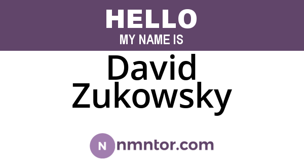 David Zukowsky