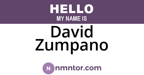 David Zumpano
