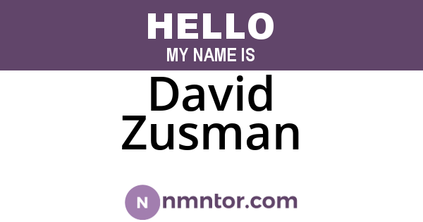 David Zusman