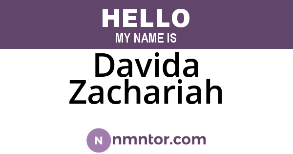 Davida Zachariah