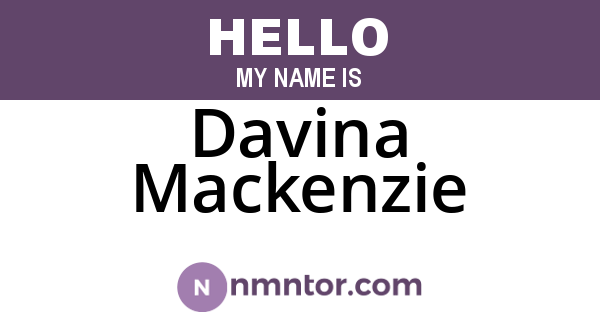 Davina Mackenzie