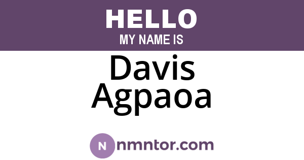 Davis Agpaoa