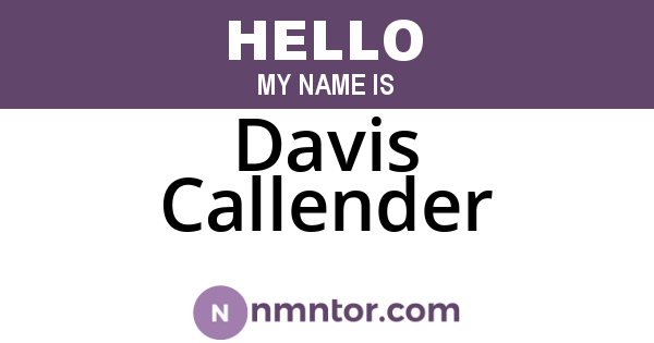 Davis Callender