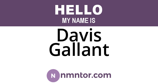 Davis Gallant