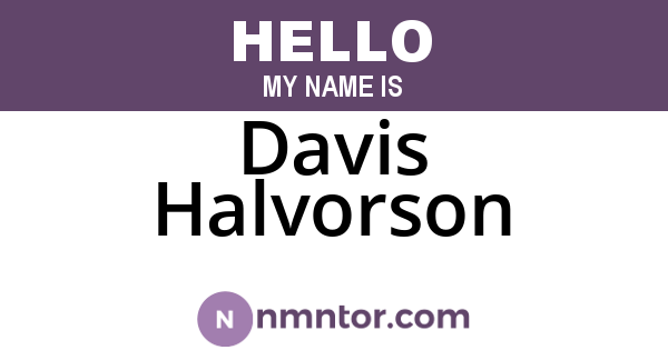 Davis Halvorson