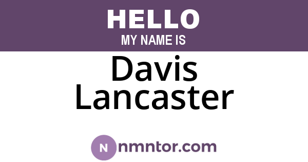 Davis Lancaster