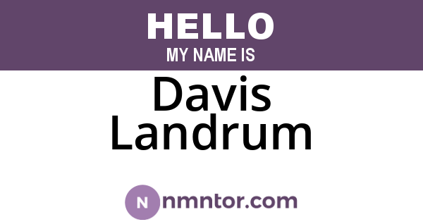 Davis Landrum